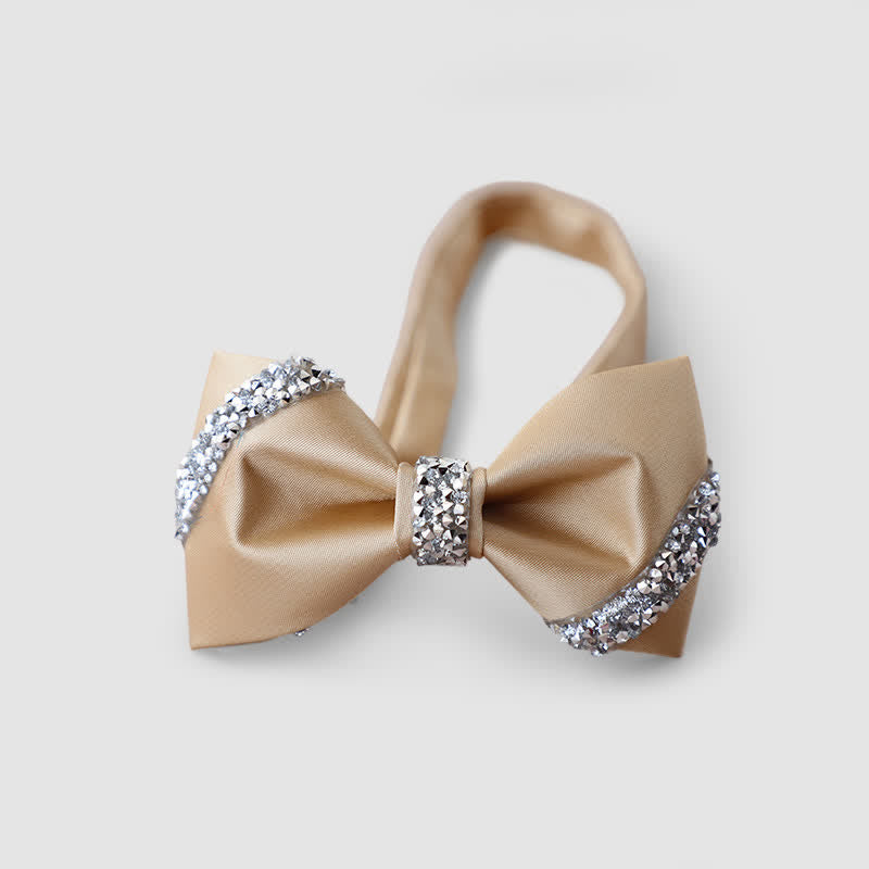 Papillon classico da uomo decorato con strass - Champagne - image 6