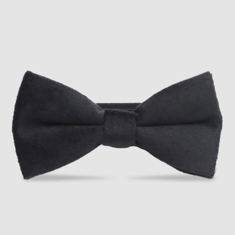 Papillon formale in velluto tinta unita da uomo - Nero - image 8