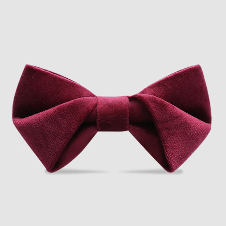 Papillon in velluto intrecciato elegante da uomo - Borgogna - image 0