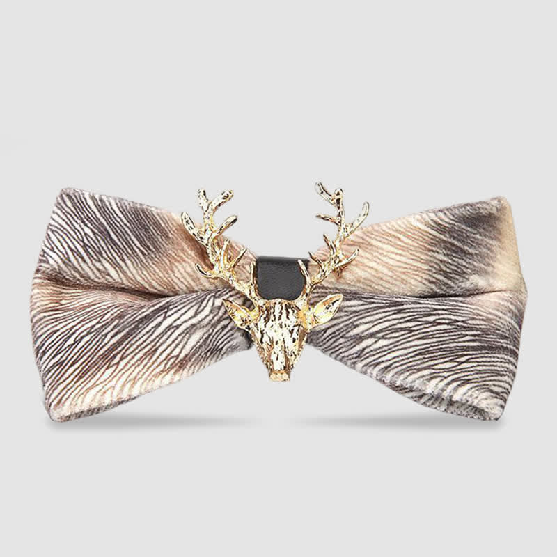 Papillon in velluto con testa di renna da uomo - Vena di Champagne - image 18