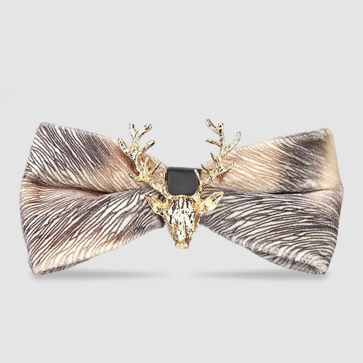 Papillon in velluto con testa di renna da uomo - Vena di Champagne - image 18