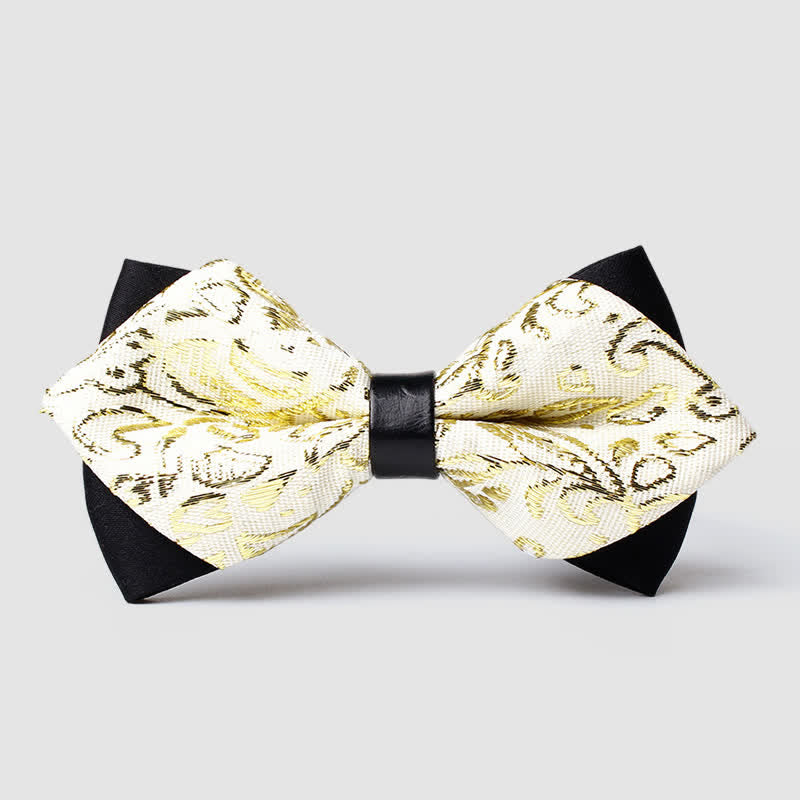 Papillon a punta Paisley color oro da uomo - Jaune clair - image 15