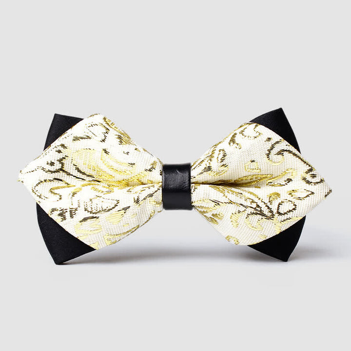 Papillon a punta Paisley color oro da uomo - Jaune clair - image 15