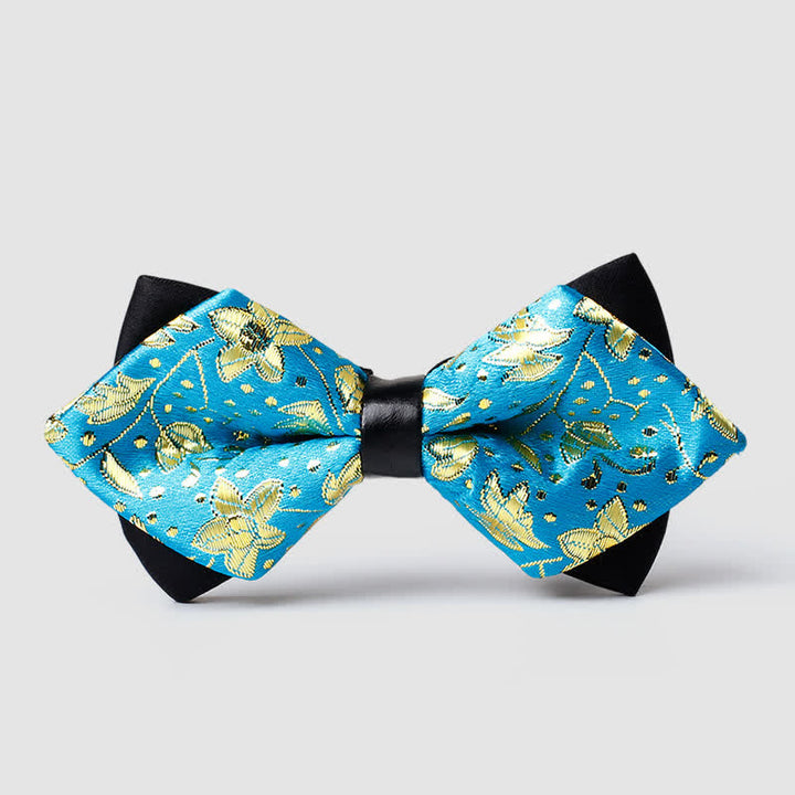 Papillon a punta Paisley color oro da uomo - Blu cielo - image 9