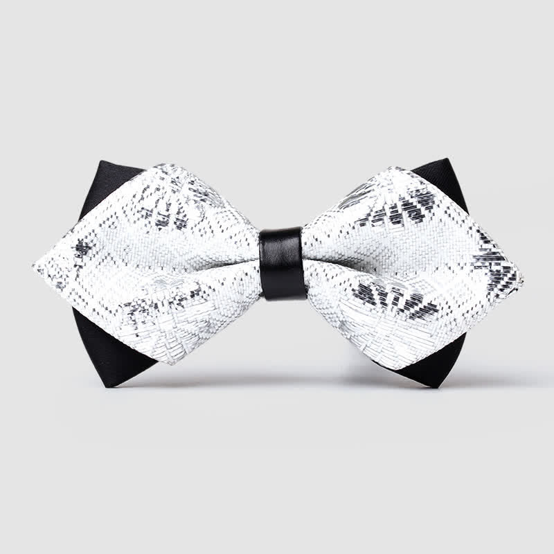 Papillon a punta Paisley color oro da uomo - Bianco - image 19