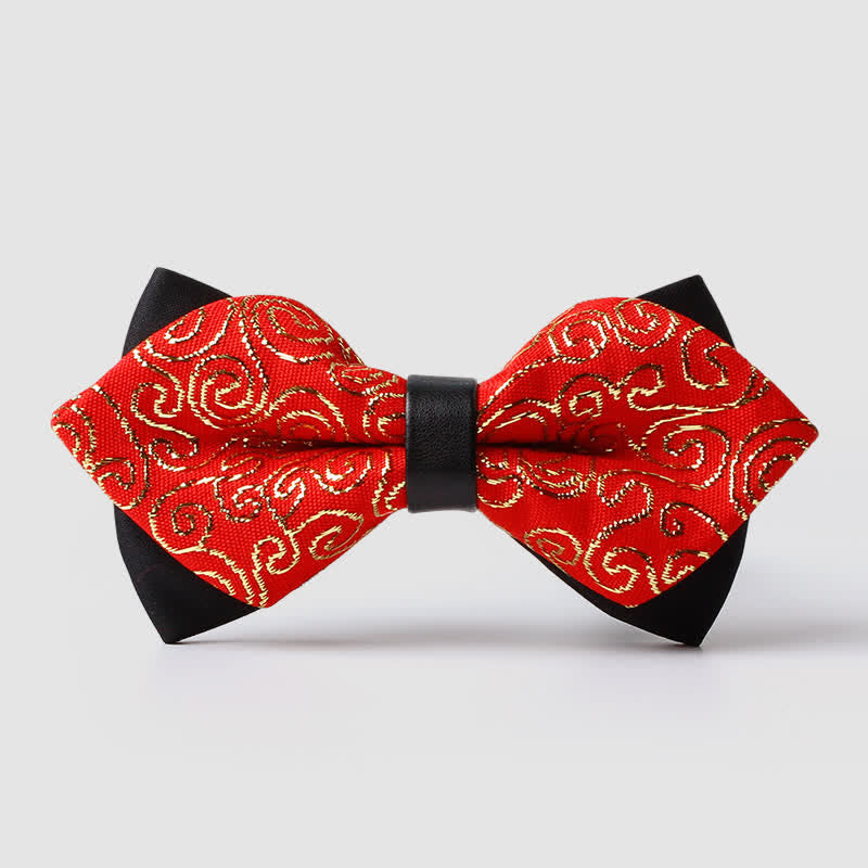 Papillon a punta Paisley color oro da uomo - Rosso mattone - image 18