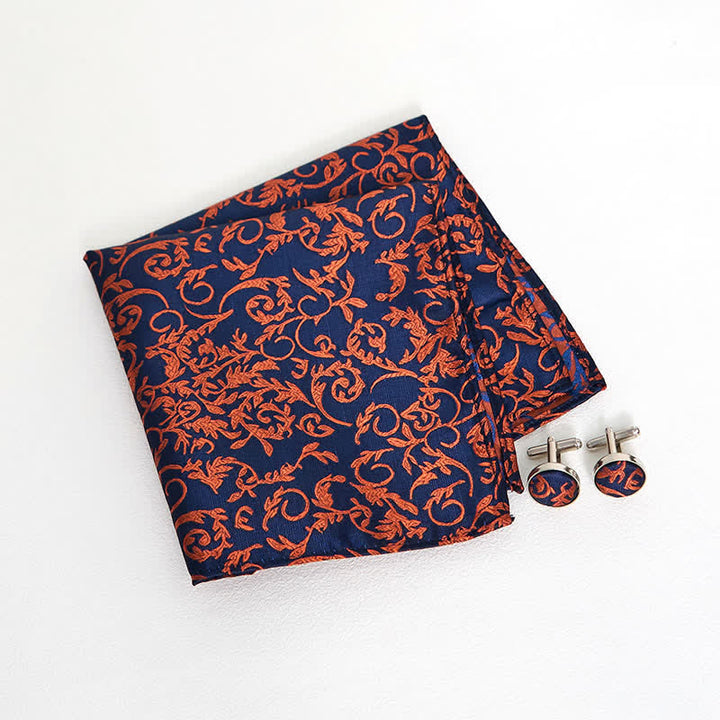 Set di 3 cravatte da uomo arancioni e blu navy - image 5