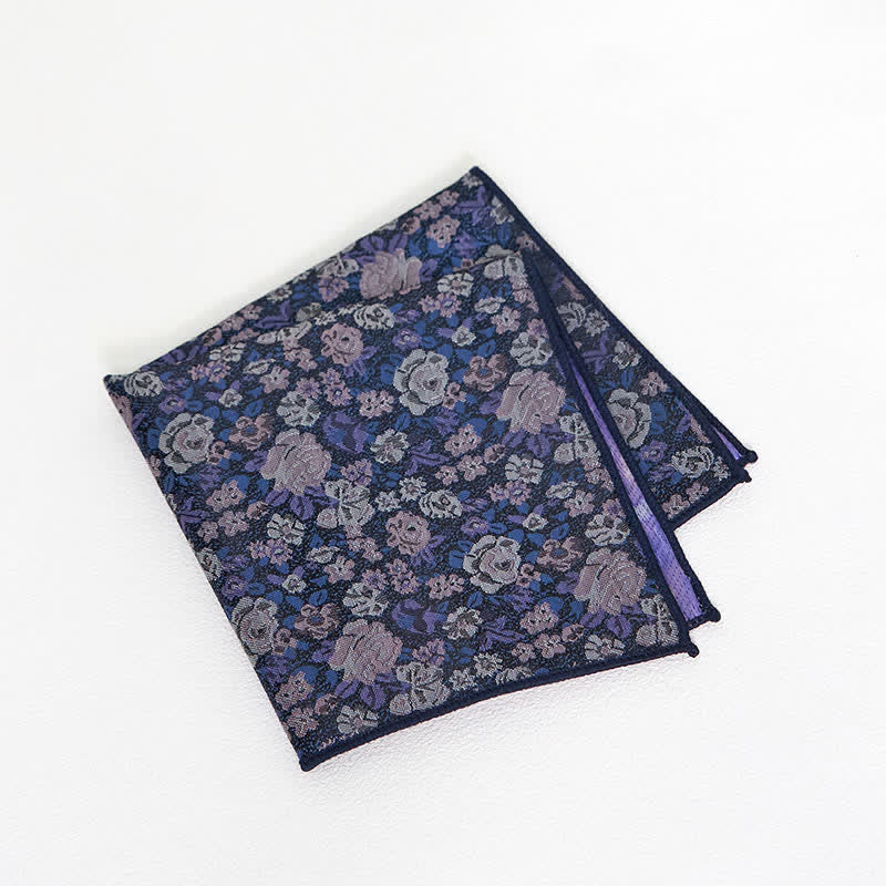 Cravatta floreale originale da uomo SteelBlue - Fazzoletto da taschino - image 4
