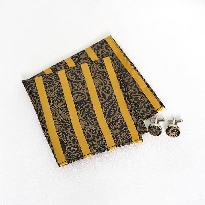 Set di 3 cravatte da uomo a righe gialle con motivo Paisley - image 5