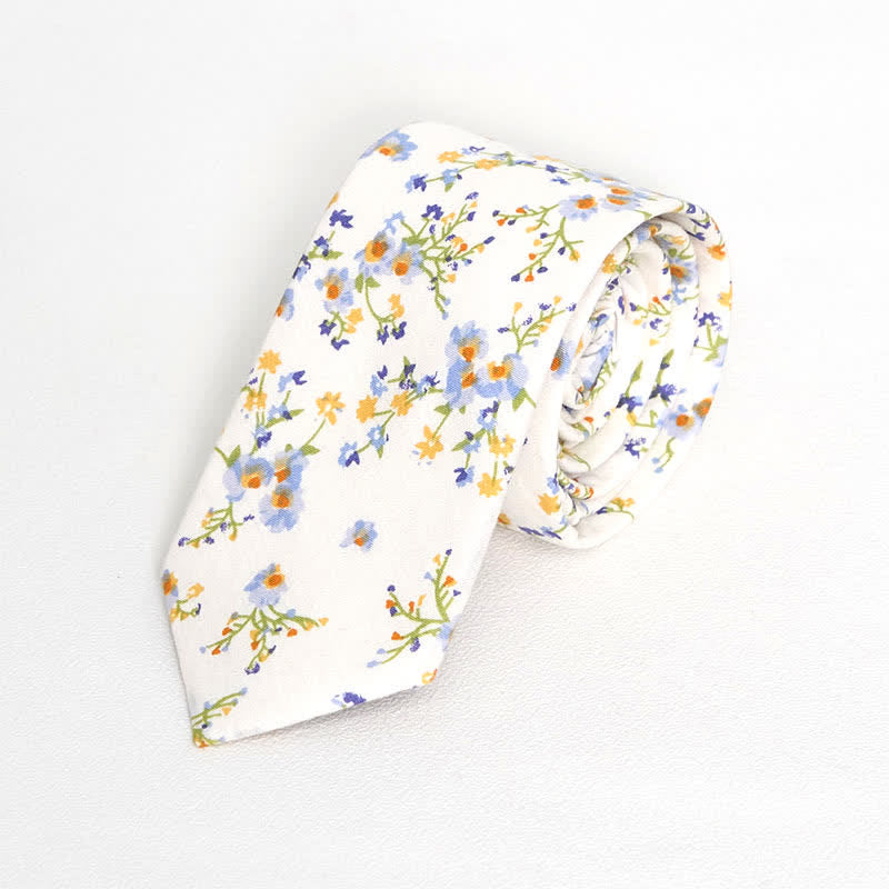 Cravatta floreale vintage da uomo - Bianco - image 13
