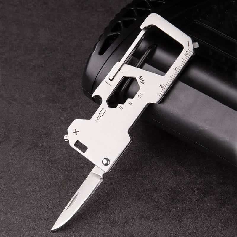 Portachiavi mini coltello pieghevole portatile EDC da esterno 6 in 1 - image 8
