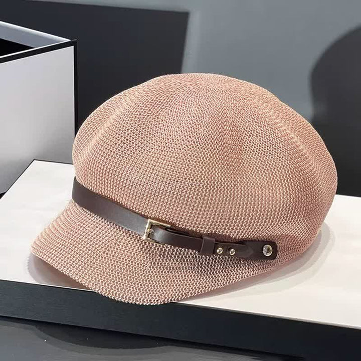 Cappello da spiaggia in paglia con decorazione in pelle intrecciata da donna - Rosa - Regolabile (21 1/4"-23 5/8") - image 15