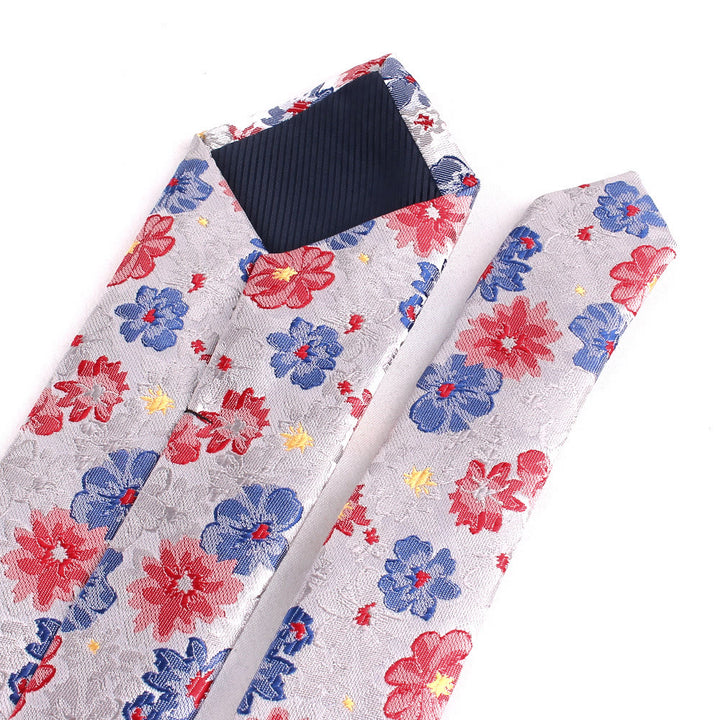 Cravatta da uomo in poliestere delicato con fiori colorati - image 4