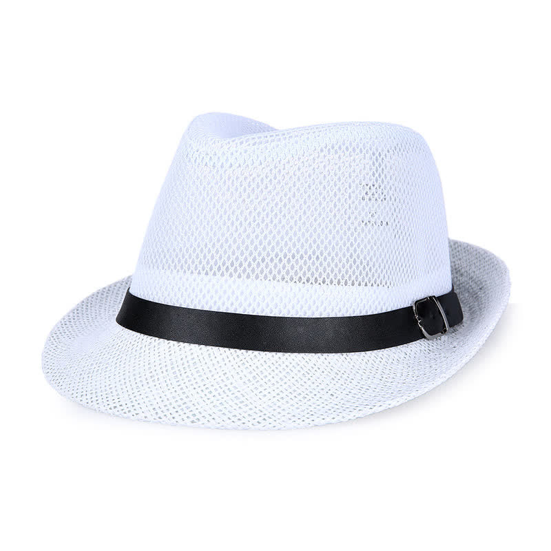 Cappello da uomo in paglia di Panama con motivo semplice e traforato - Bianco - L (23 1/4"-23 5/8") - image 6