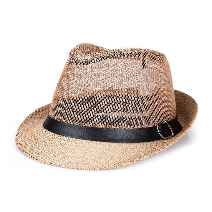 Cappello da uomo in paglia di Panama con motivo semplice e traforato - Cachi - L (23 1/4"-23 5/8") - image 3