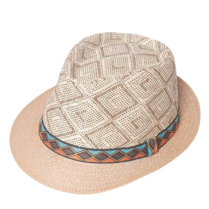 Cappello estivo da uomo in stile etnico intrecciato da streetwear - Cachi - M (22"-22 7/8") - image 2