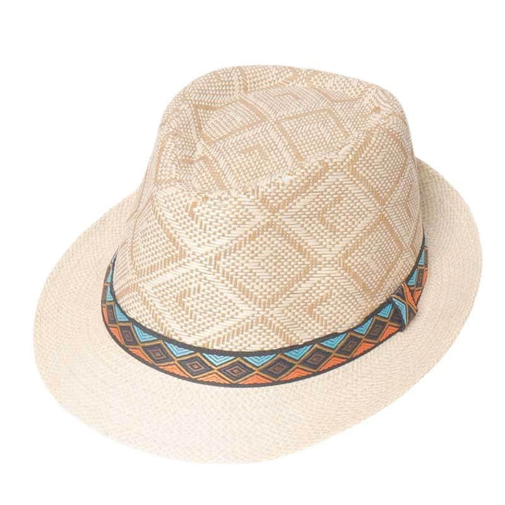 Cappello estivo da uomo in stile etnico intrecciato da streetwear - Avorio - M (22"-22 7/8") - image 0