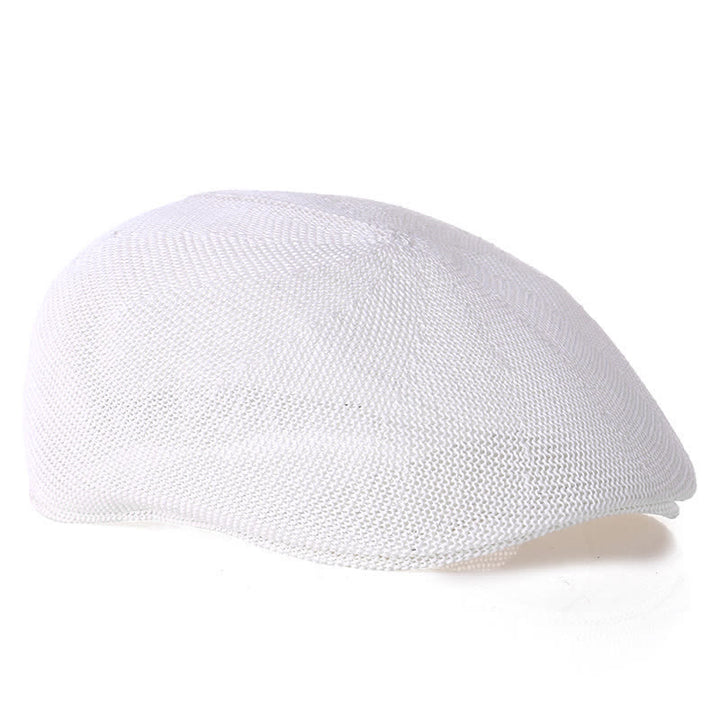 Cappello basco estivo in paglia traspirante a tinta unita da uomo - Bianco - M (22"-22 7/8") - image 6