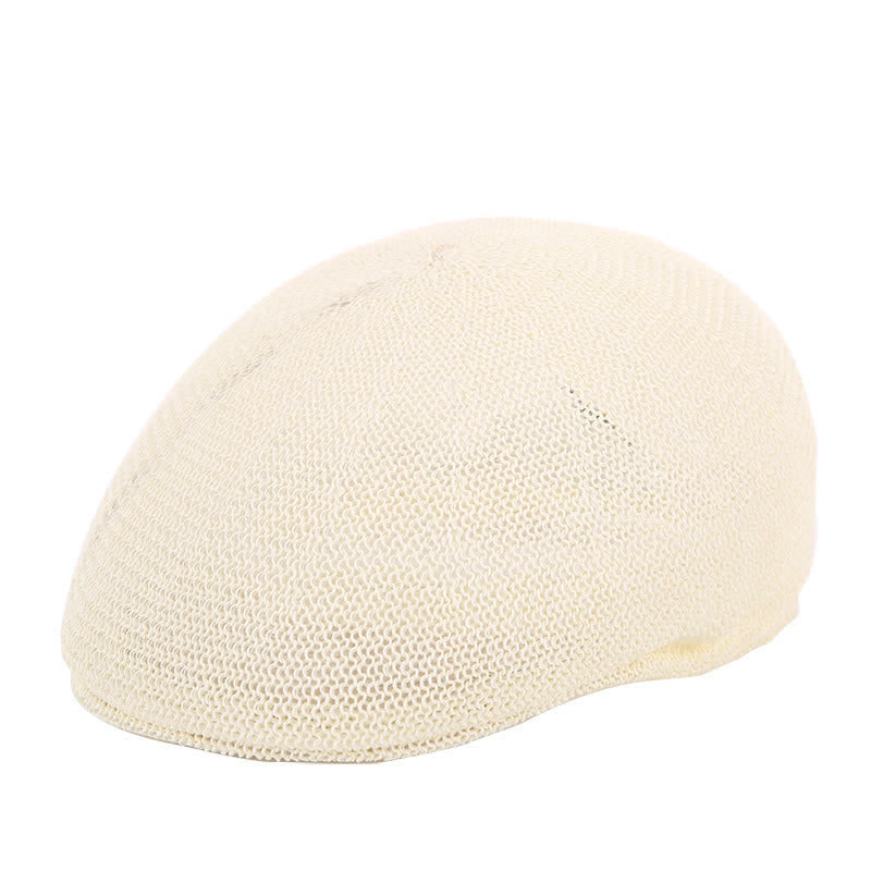 Cappello basco estivo in paglia traspirante a tinta unita da uomo - Avorio - M (22"-22 7/8") - image 4