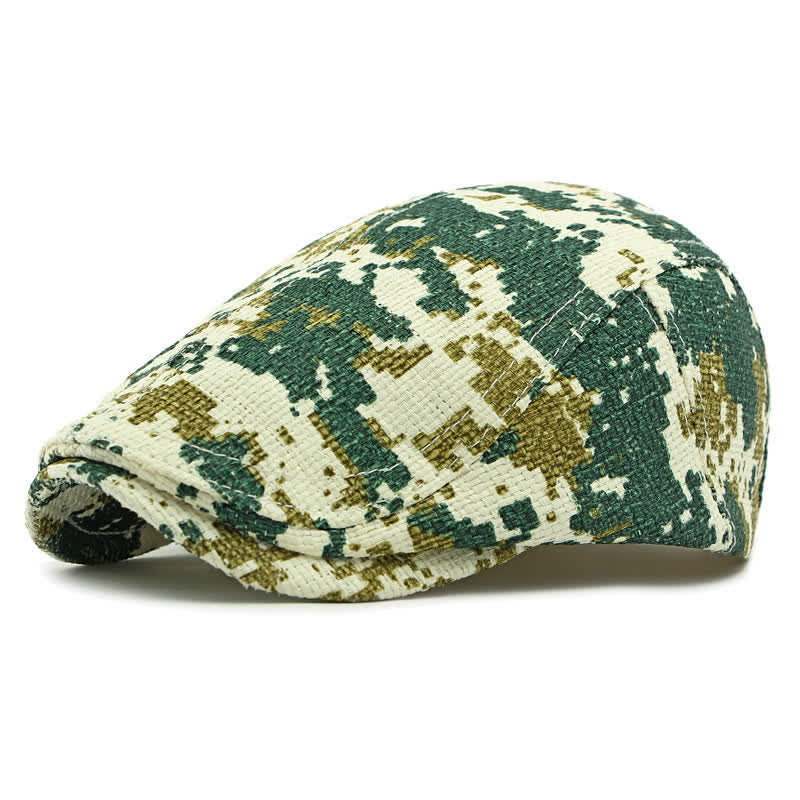 Cappello basco unisex elegante con motivo intrecciato in paglia e parte superiore piatta - Verde - Regolabile (21 5/8"-23 1/4") - image 10