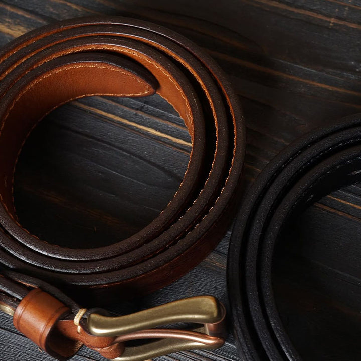Cintura in pelle con fiore in rilievo in stile western con fibbia in ottone massiccio - image 4
