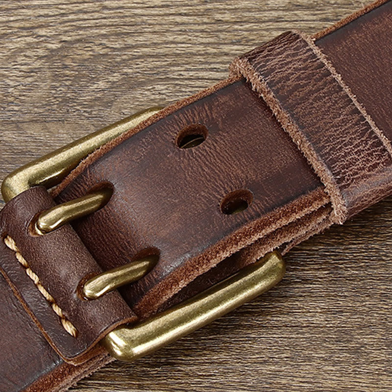 Cintura in pelle western con fibbia a doppio ardiglione e 2 fori - image 5