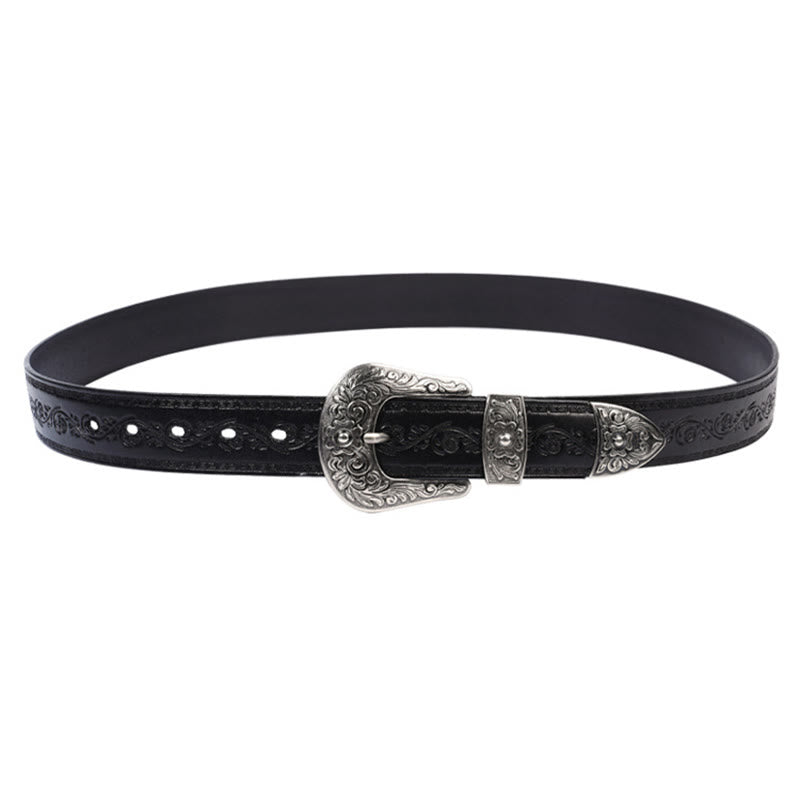 Cintura in pelle goffrata con fibbia in argento - image 6