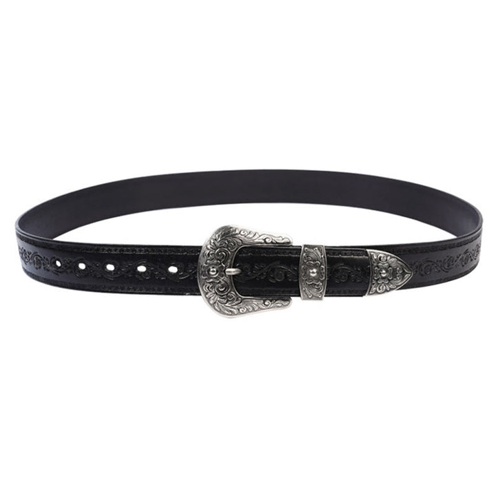 Cintura in pelle goffrata con fibbia in argento - image 6