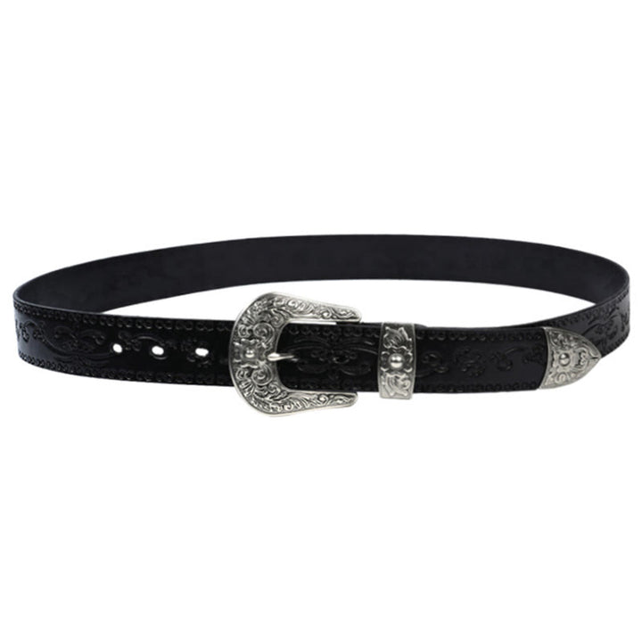 Cintura in pelle goffrata con fibbia in argento - image 11