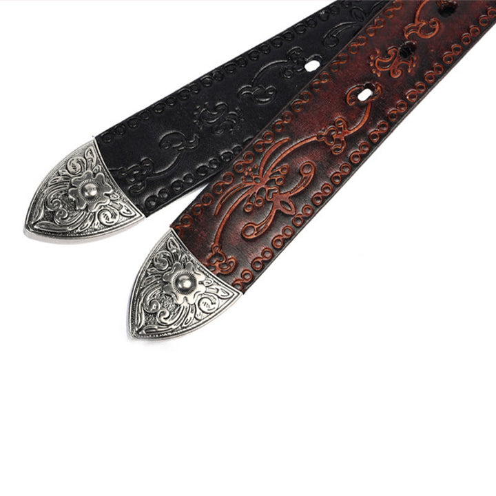 Cintura in pelle goffrata con fibbia in argento - image 14