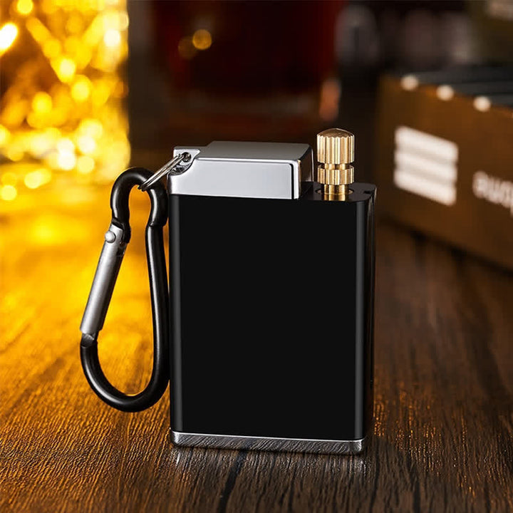 Mini posacenere portatile rettangolare 2 in 1 con accendino a cherosene - Nero - image 2
