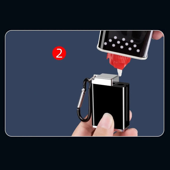 Mini posacenere portatile rettangolare 2 in 1 con accendino a cherosene - image 7