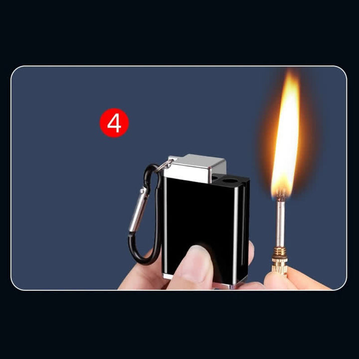 Mini posacenere portatile rettangolare 2 in 1 con accendino a cherosene - image 9