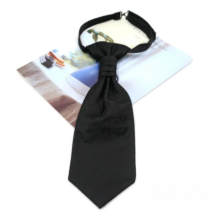 Cravatta da uomo pre-annodata con volant e motivo Paisley di lusso, stile smoking, Ascot - Stile n. 2 - image 3