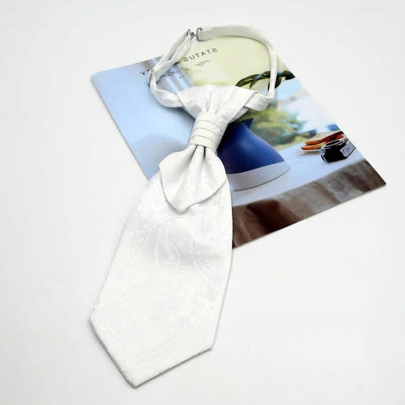 Cravatta da uomo pre-annodata con volant e motivo Paisley di lusso, stile smoking, Ascot - Stile n. 16 - image 18