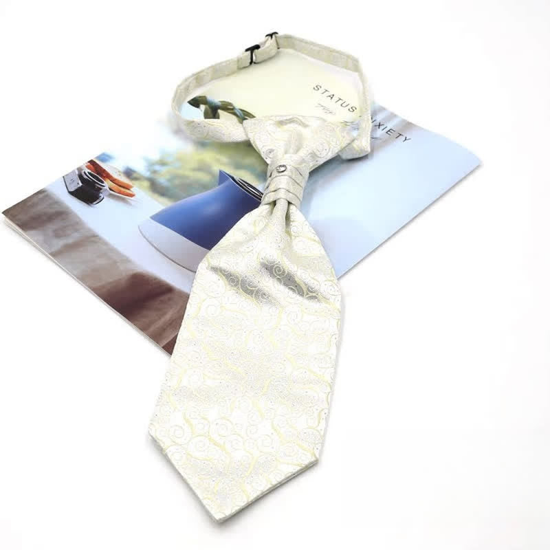 Cravatta da uomo pre-annodata con volant e motivo Paisley di lusso, stile smoking, Ascot - Stile n. 14 - image 16