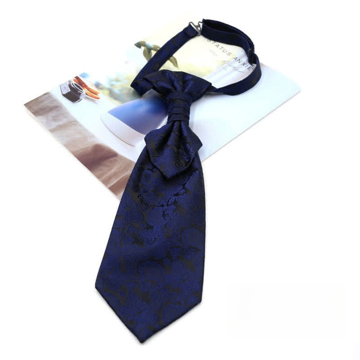 Cravatta da uomo pre-annodata con volant e motivo Paisley di lusso, stile smoking, Ascot - Stile n. 8 - image 10