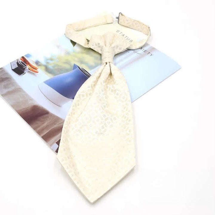 Cravatta da uomo pre-annodata con volant e motivo Paisley di lusso, stile smoking, Ascot - Stile n. 11 - image 13