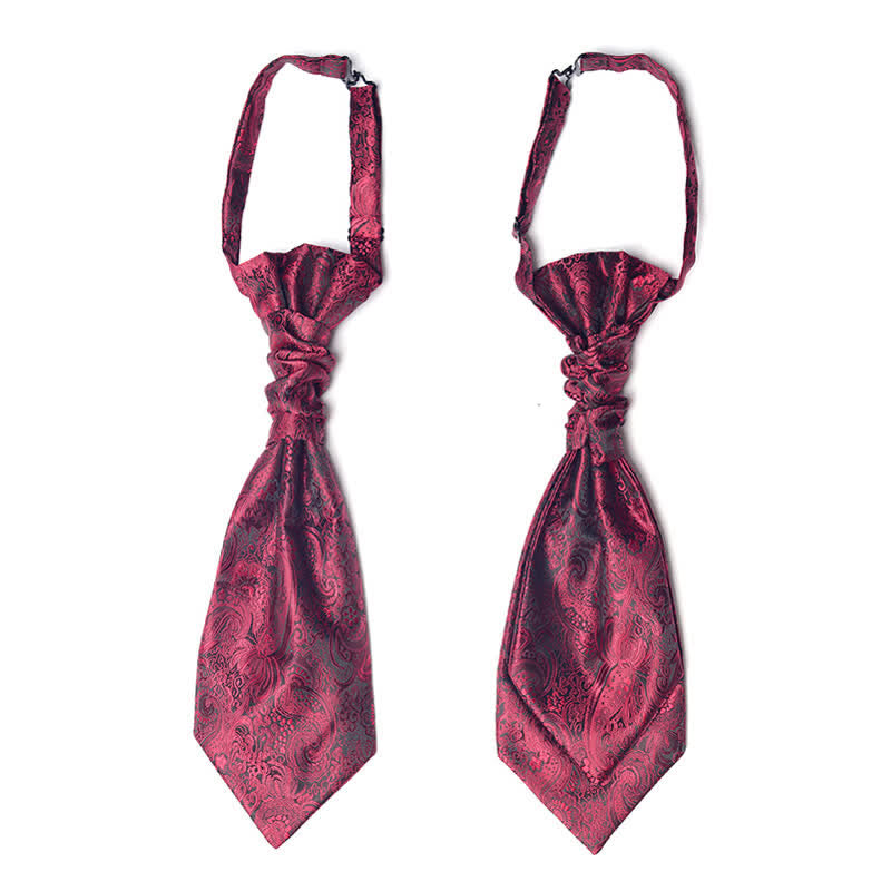 Cravatta Ascot da uomo pre-annodata con motivo Paisley e nodo stropicciato - image 4