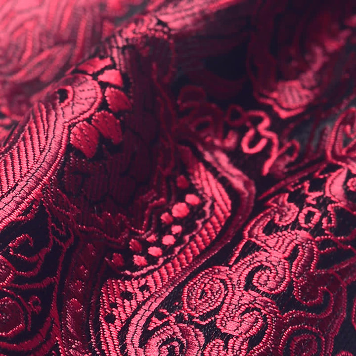 Cravatta Ascot da uomo pre-annodata con motivo Paisley e nodo stropicciato - image 5