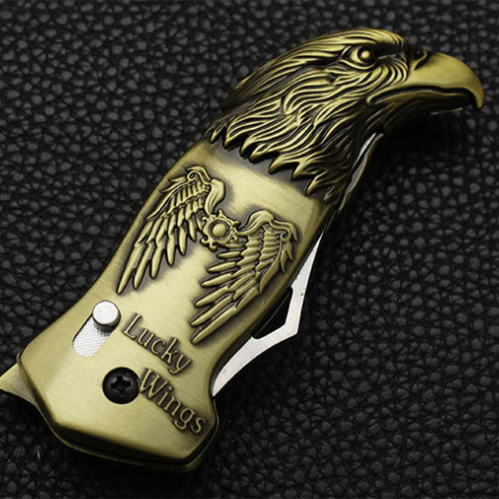 Accendino a butano ricaricabile con torcia a getto pieghevole a forma di testa d'aquila in metallo - D'oro - image 2