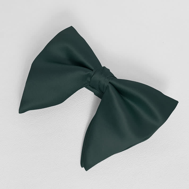 Fazzoletto da taschino con papillon a punta oversize, tinta unita, in stile britannico, da uomo - Verde scuro - Papillon - image 8