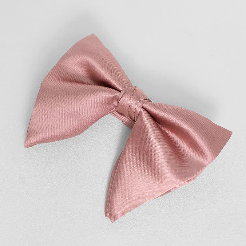 Fazzoletto da taschino con papillon a punta oversize, tinta unita, in stile britannico, da uomo - Rosa - Papillon - image 17