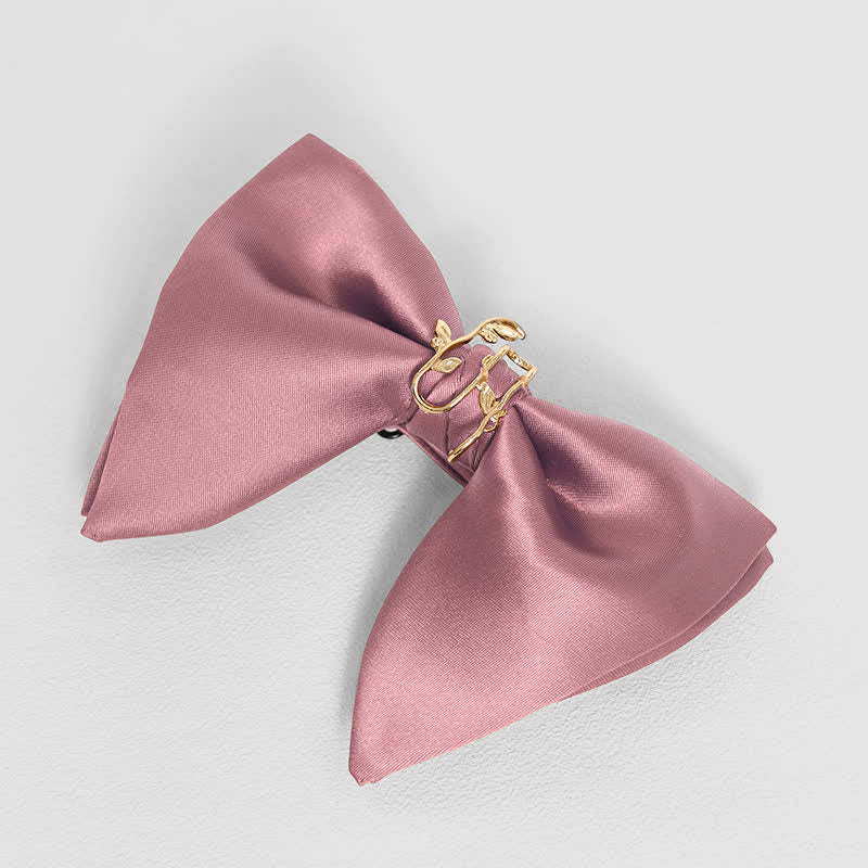 Fazzoletto da taschino con papillon oversize a punta e foglia di vite dorata da uomo - Rosa - Papillon - image 14