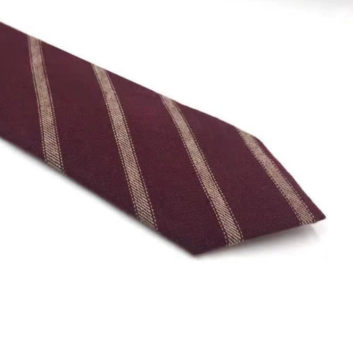Cravatta da uomo in cotone britannico a righe a quadri color caffè - Stile n. 4 - image 11