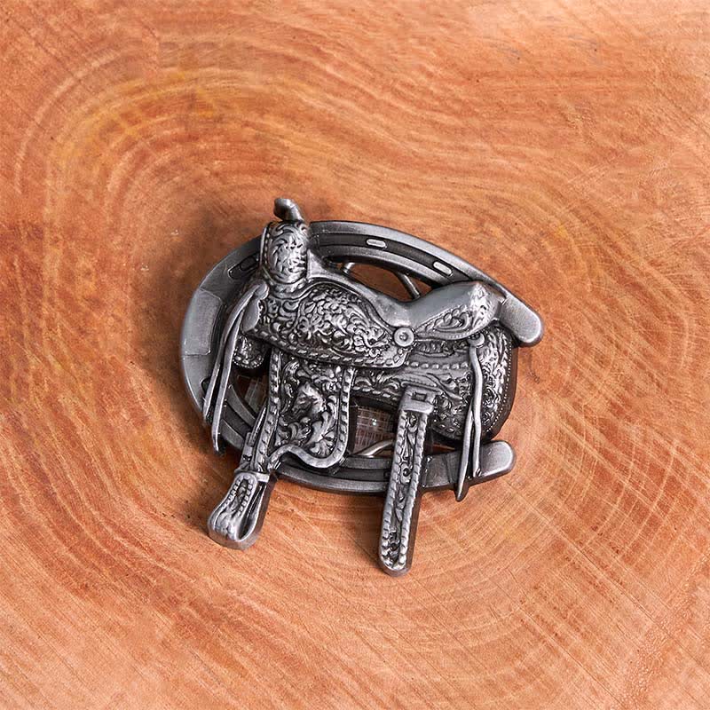 Cintura in pelle con fibbia a ferro di cavallo fai da te per sport equestri - image 1