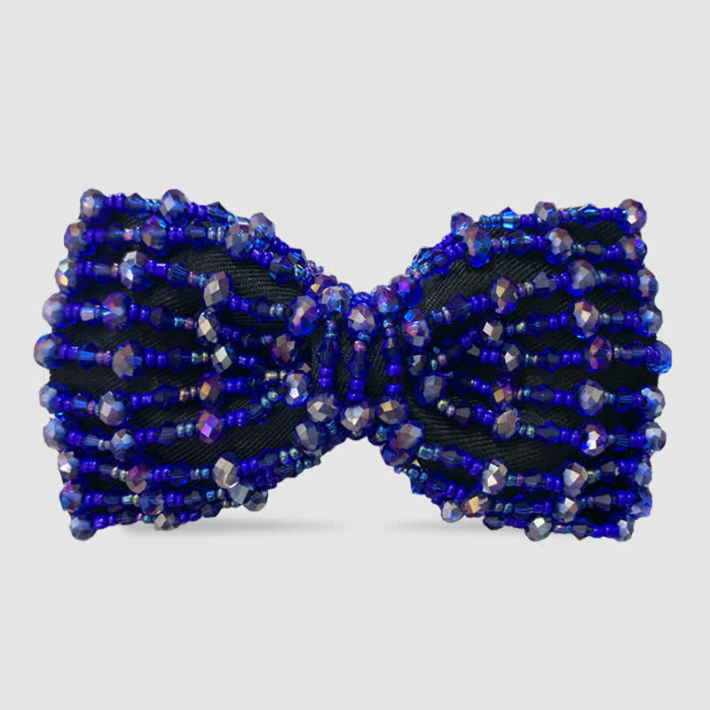 Papillon con perline ricamate in cristalli colorati scintillanti - Stile n. 6 - image 9