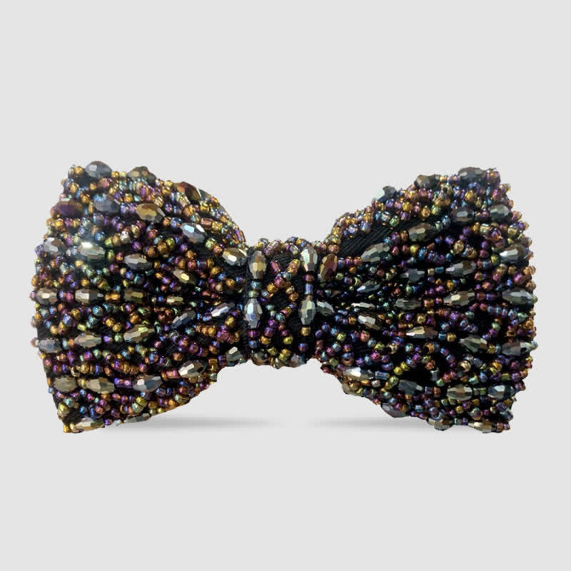 Papillon con perline ricamate in cristalli colorati scintillanti - Stile n. 5 - image 6