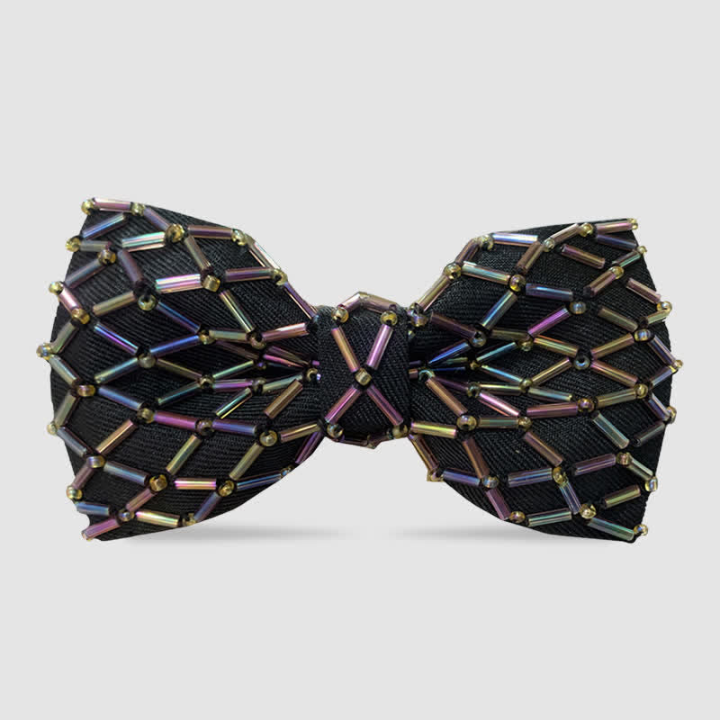 Papillon con perline ricamate in cristalli colorati scintillanti - Stile n. 1 - image 0