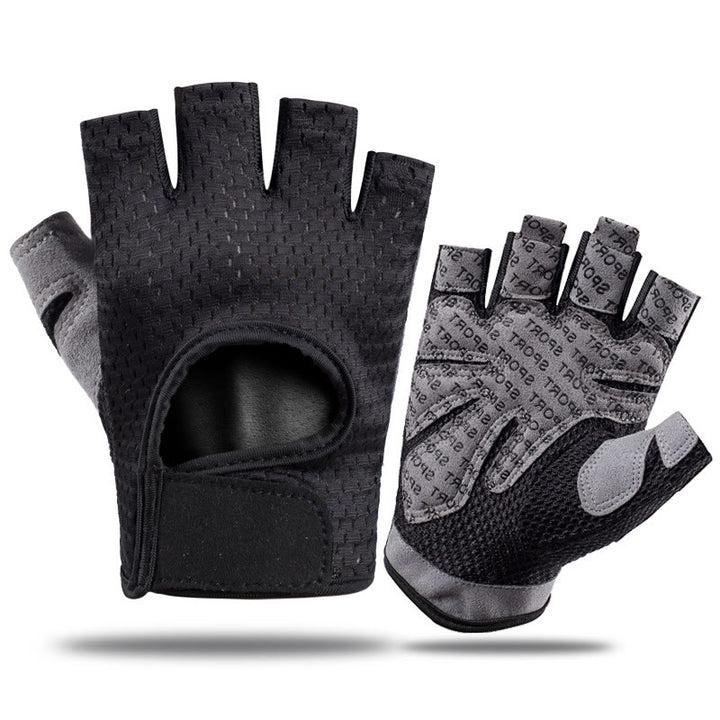 Guanti da palestra senza dita traspiranti e leggeri per ciclismo e sollevamento pesi - Nero - XL - image 11